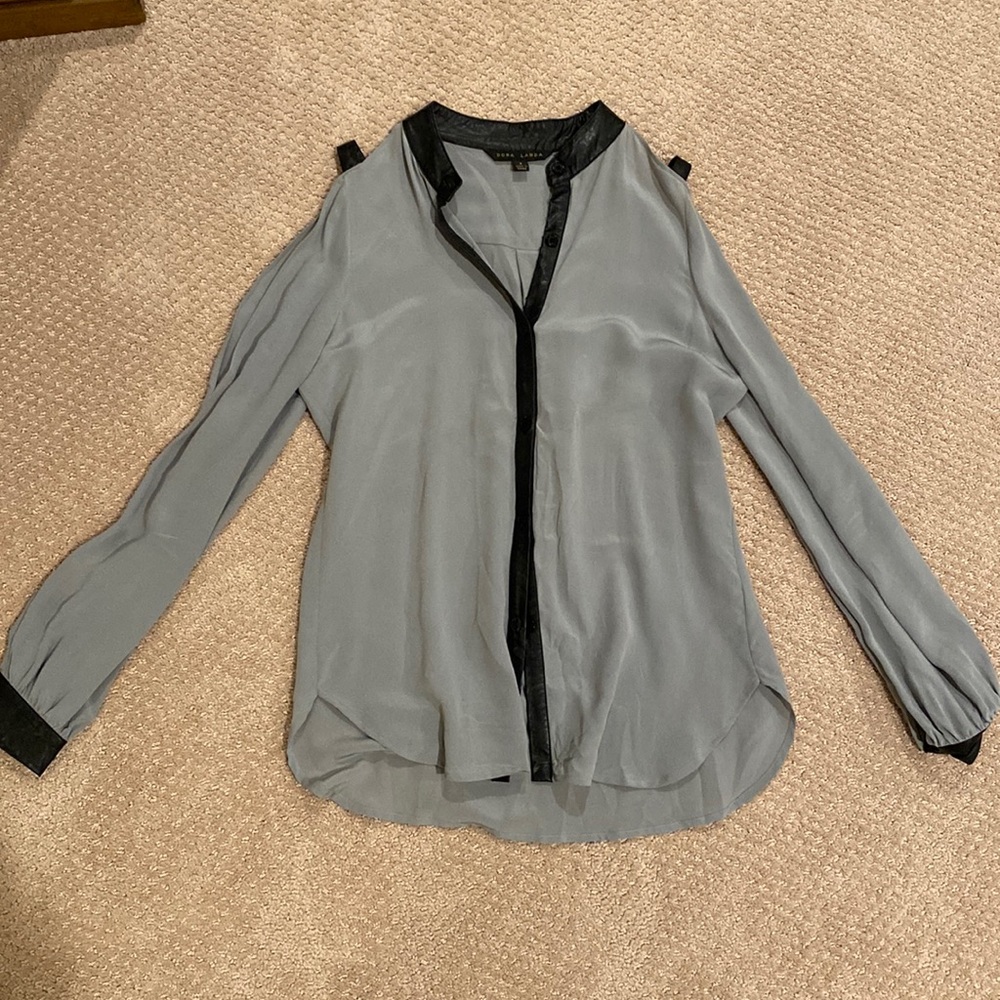 Long sleeve silk blouse